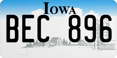 IA license plate BEC896