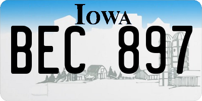 IA license plate BEC897