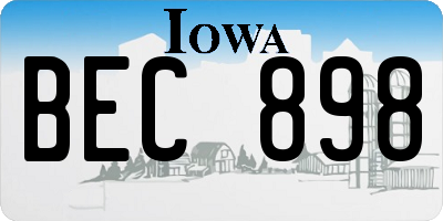 IA license plate BEC898