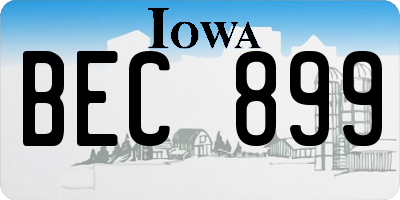 IA license plate BEC899