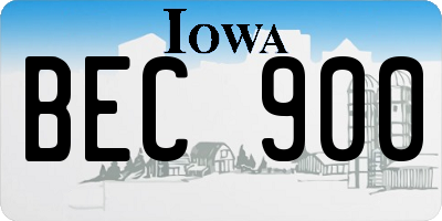 IA license plate BEC900