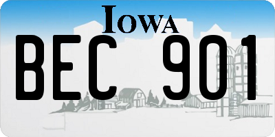 IA license plate BEC901
