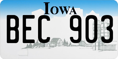 IA license plate BEC903