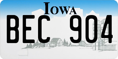 IA license plate BEC904
