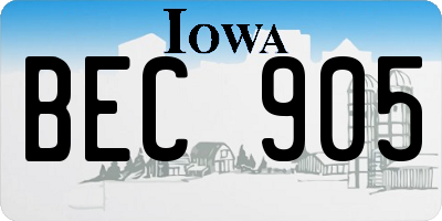 IA license plate BEC905