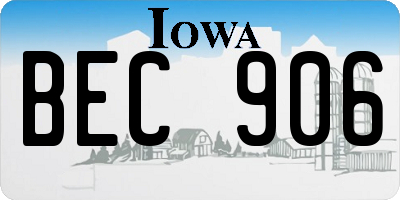 IA license plate BEC906