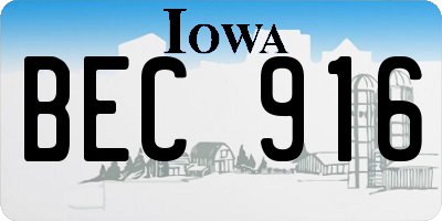 IA license plate BEC916