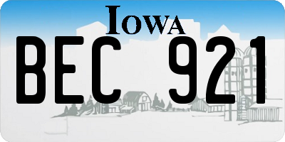 IA license plate BEC921