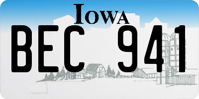 IA license plate BEC941