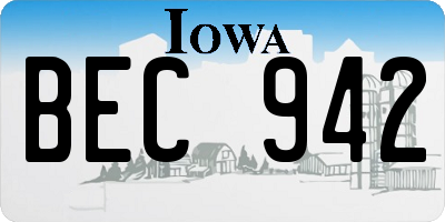 IA license plate BEC942