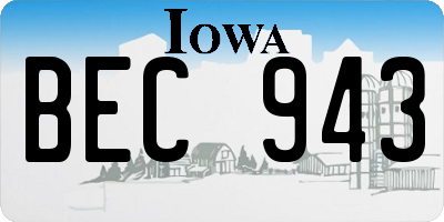 IA license plate BEC943