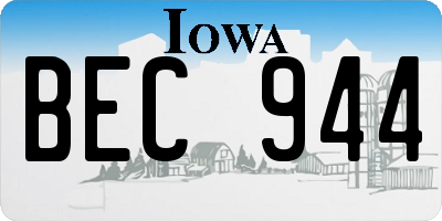 IA license plate BEC944