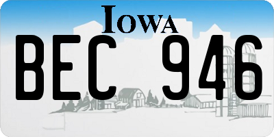 IA license plate BEC946