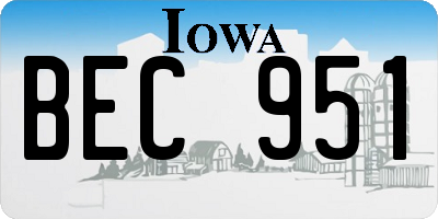IA license plate BEC951