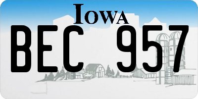 IA license plate BEC957