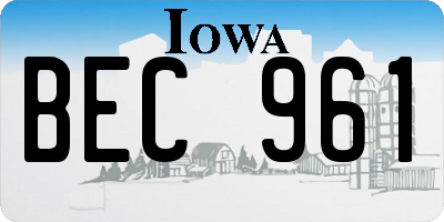 IA license plate BEC961