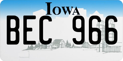 IA license plate BEC966