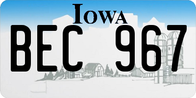 IA license plate BEC967