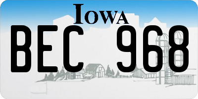 IA license plate BEC968