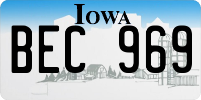 IA license plate BEC969