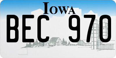 IA license plate BEC970