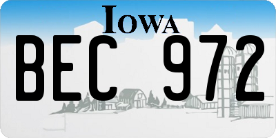 IA license plate BEC972