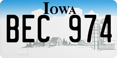 IA license plate BEC974