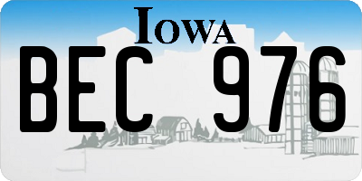 IA license plate BEC976