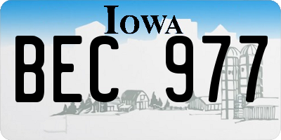 IA license plate BEC977