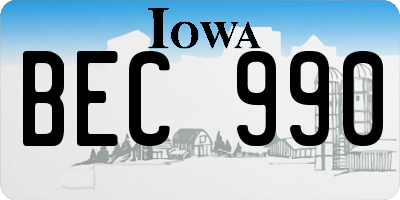 IA license plate BEC990