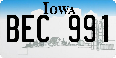 IA license plate BEC991