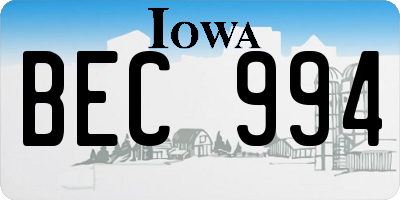 IA license plate BEC994