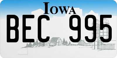 IA license plate BEC995