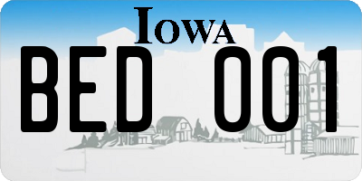 IA license plate BED001