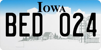 IA license plate BED024