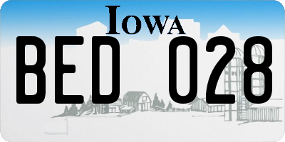 IA license plate BED028