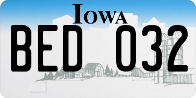 IA license plate BED032