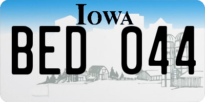 IA license plate BED044