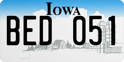 IA license plate BED051