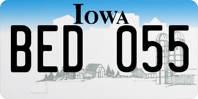 IA license plate BED055
