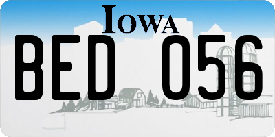 IA license plate BED056