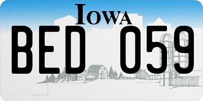 IA license plate BED059