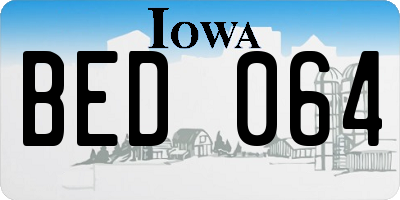 IA license plate BED064