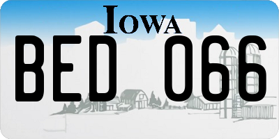IA license plate BED066