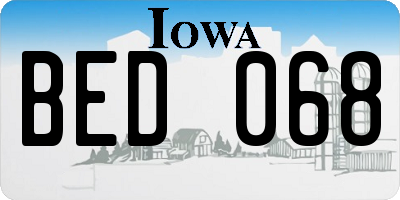 IA license plate BED068