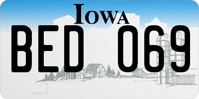 IA license plate BED069