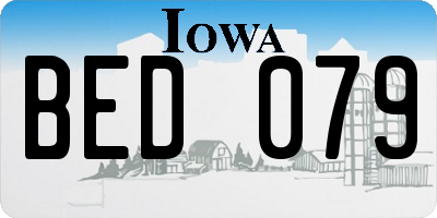 IA license plate BED079