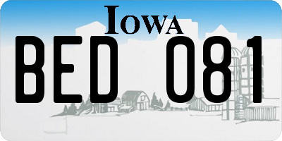 IA license plate BED081
