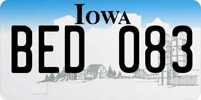 IA license plate BED083