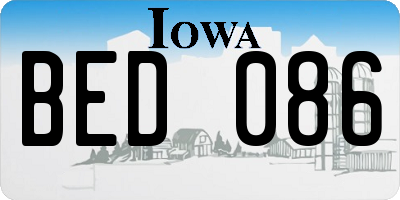 IA license plate BED086